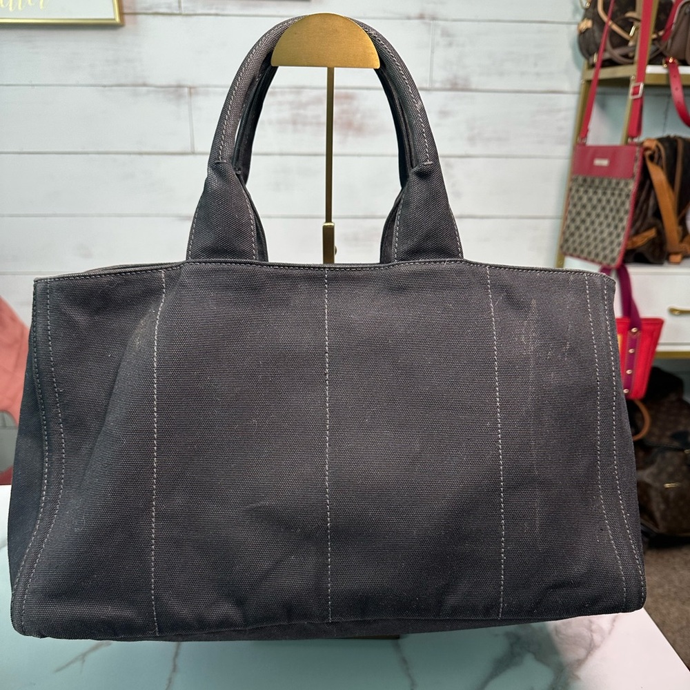 SOLD ❌❌❌Prada Crystal Studded Canapa Tote Bag - Picture 7 of 13